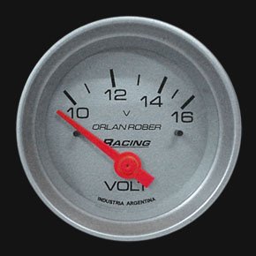 Voltimetro Racing 52 Mm Negro 12 Volts